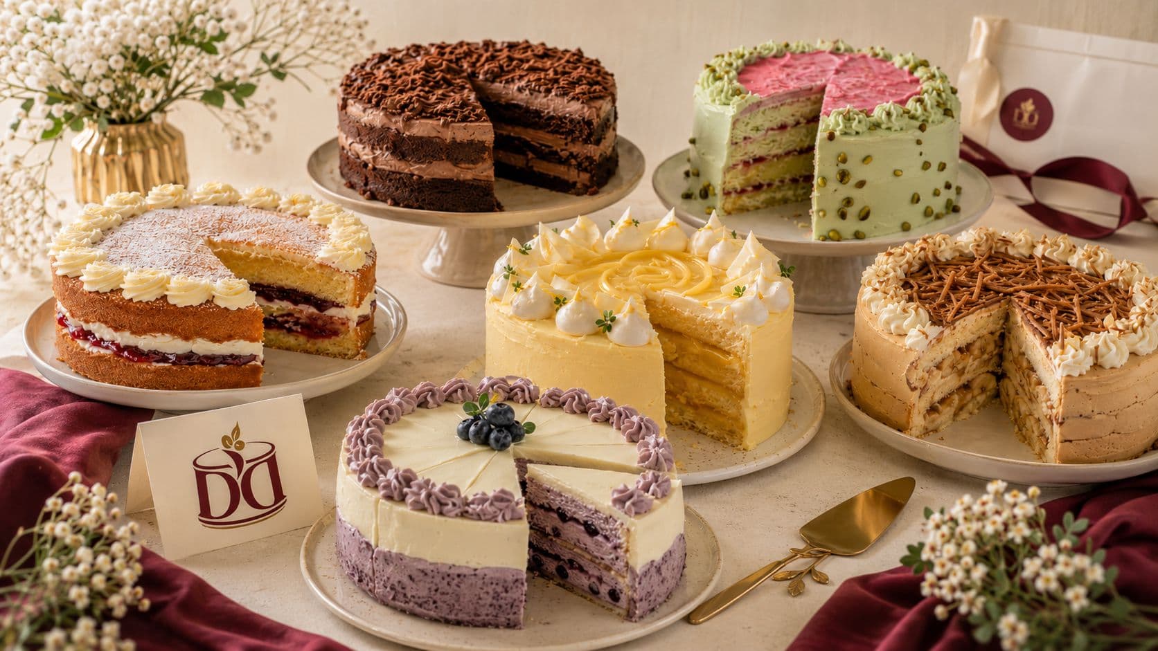 Selection of cakes