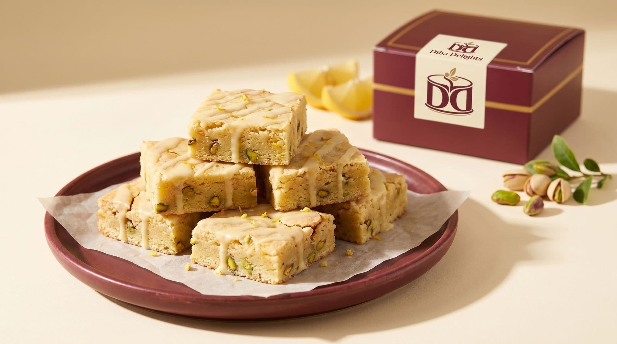 Lemon Pistachio Blondie